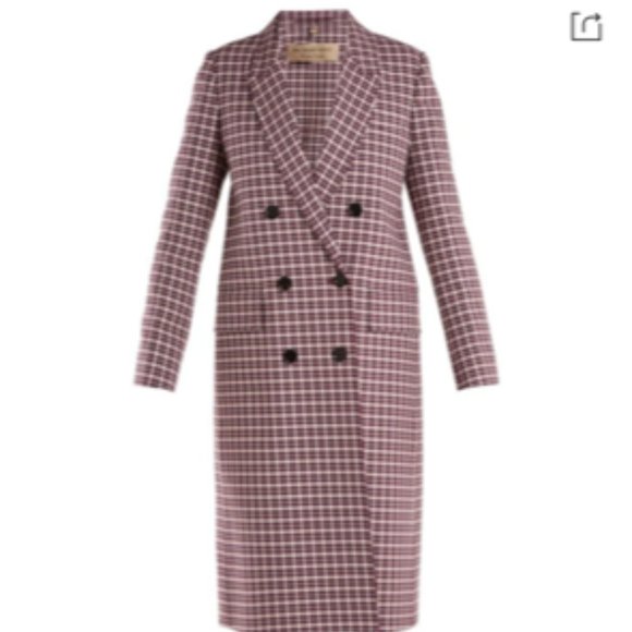 Burberry Burgundy Double Faced Cotton Twill Tailored Coat - Picture 2 of 11